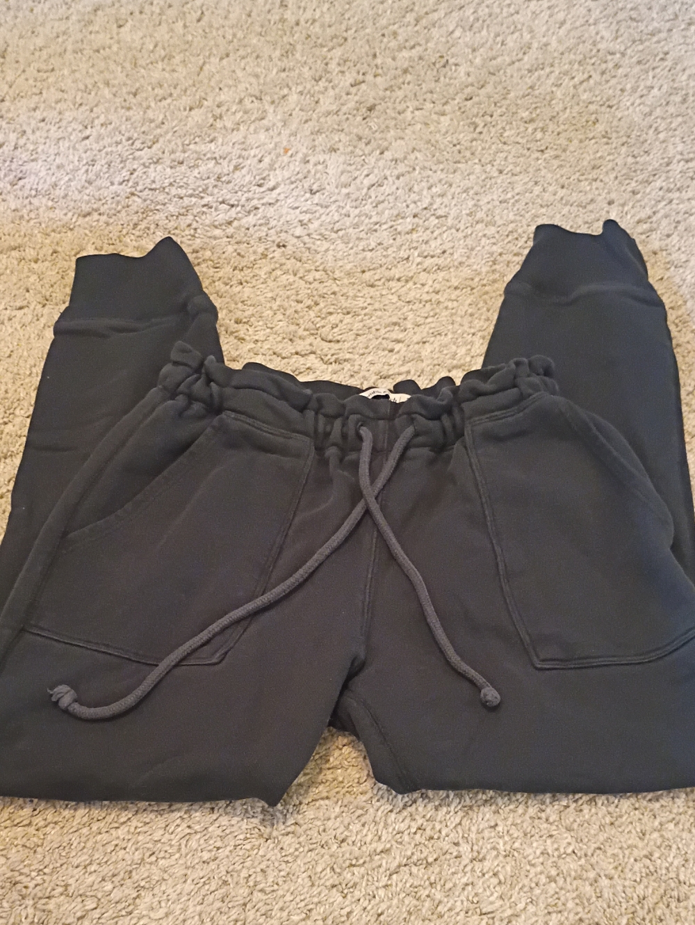 Women's Black A&F Drawstring Jogger Sweatpants